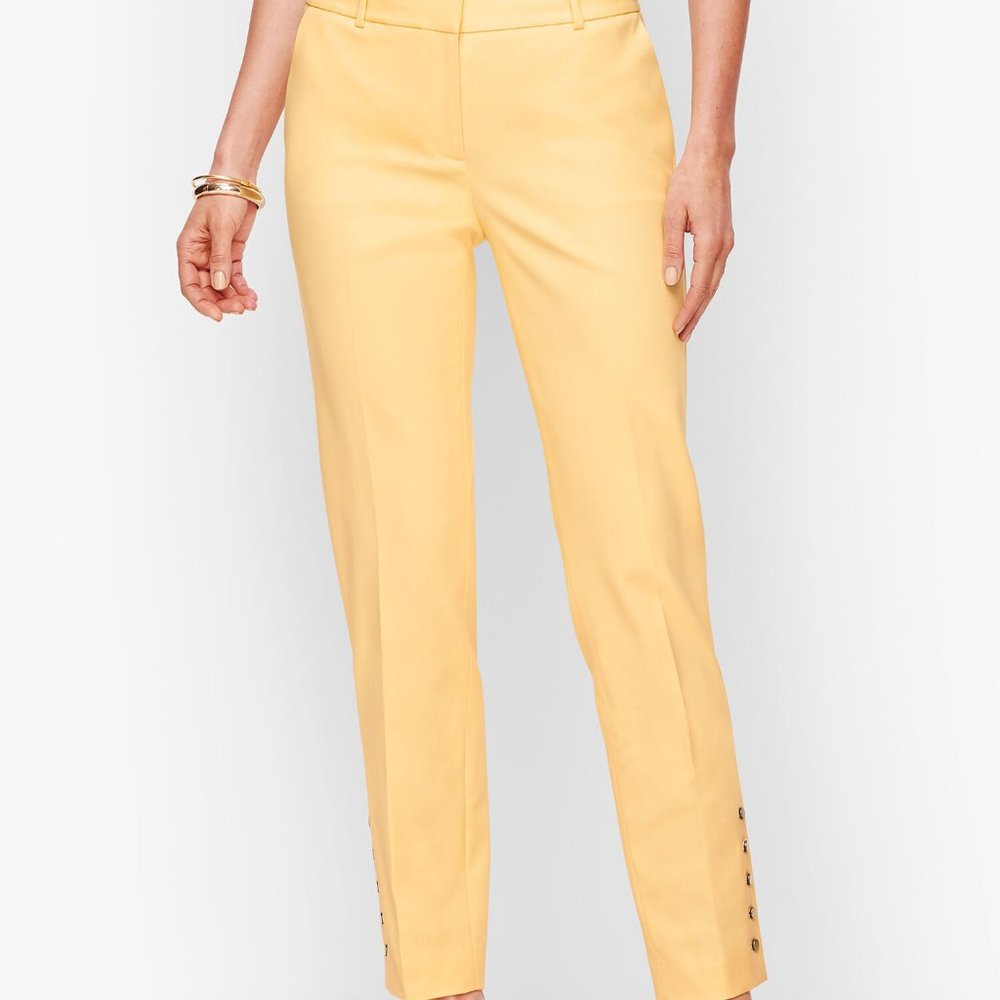 Talbots High-Waisted Hampshire Ankle Pant, size 14W, Buttercream Yellow